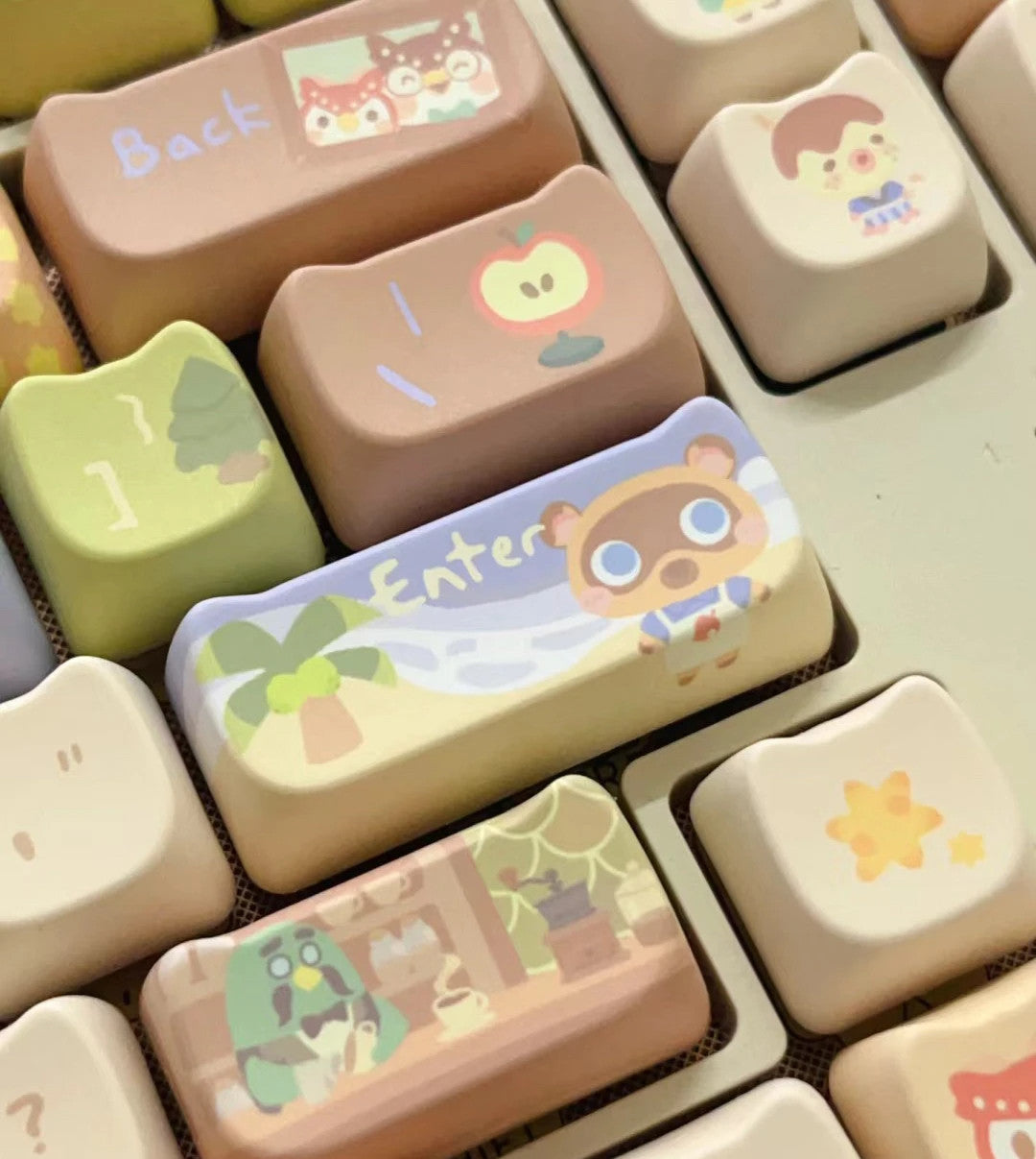 142 Keys Customized Gift Cute Cat Keycaps