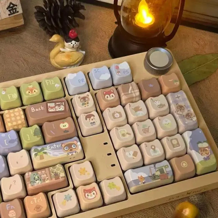 142 Keys Customized Gift Cute Cat Keycaps