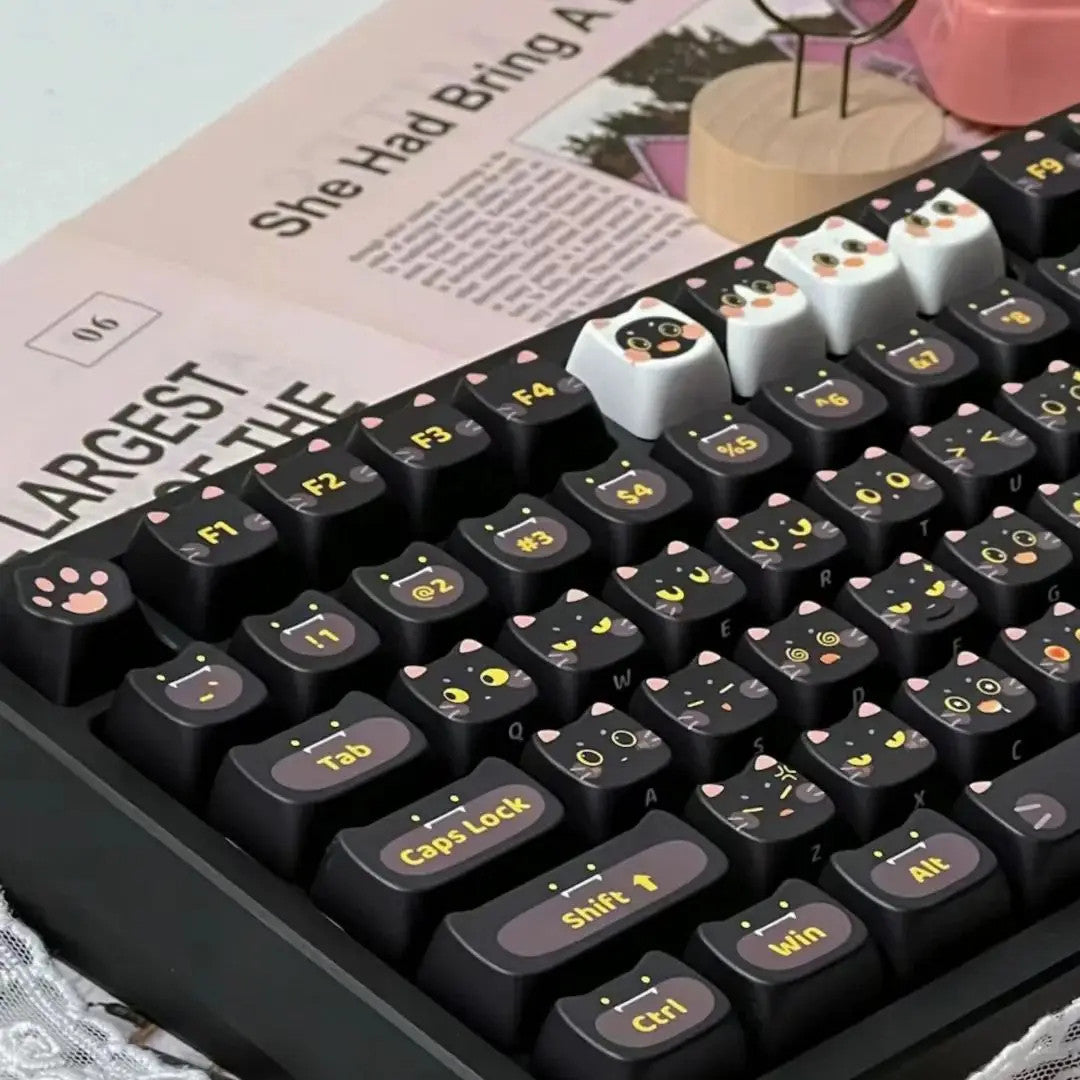 MAO Black Cat Keycaps 142 Keys